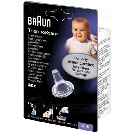BRAUN THERMOSCAN LF 40 Couvre sonde de rechange pour thermomètre auriculaire Thermoscan - blister 40 embouts