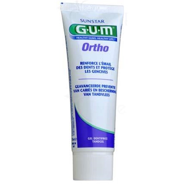 GUM GEL TOOTHPASTE ORTHO Gel fluoride toothpaste. 75 ml tube
