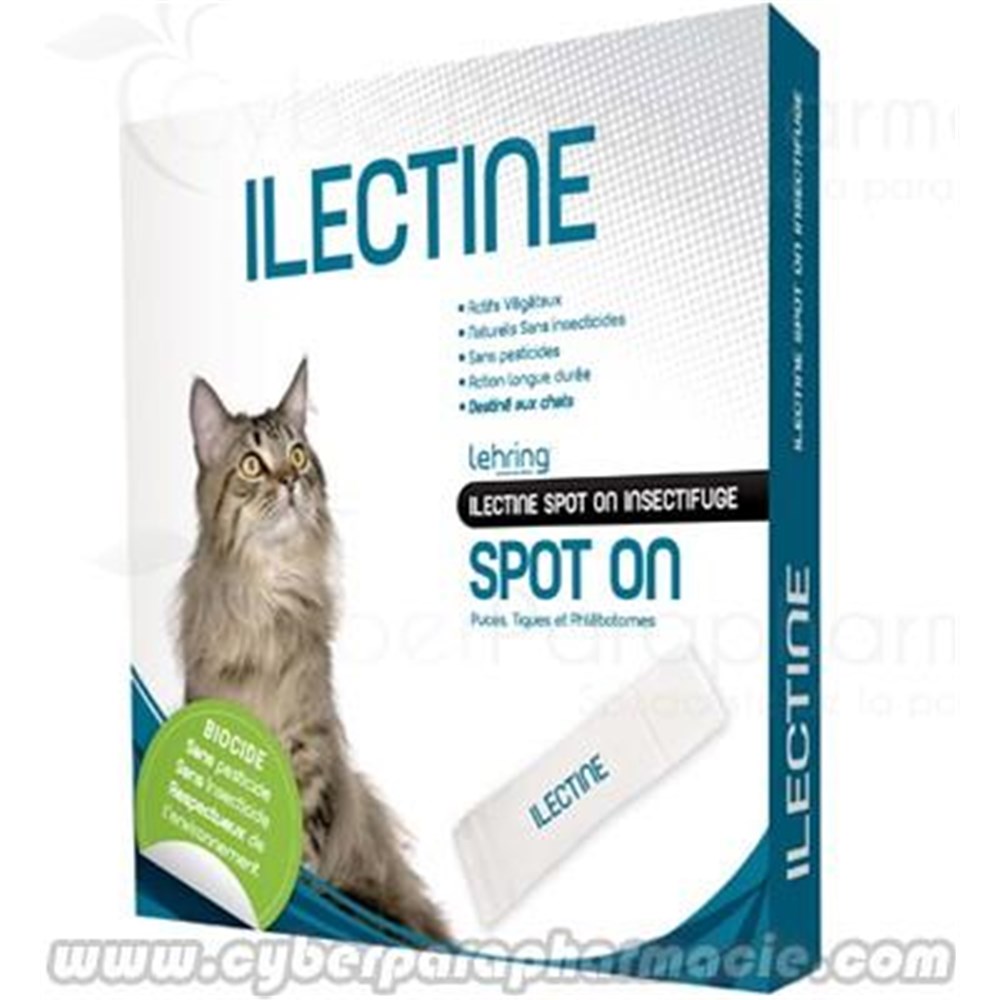 ILECTINE 3 SPOT ON CATS Natural insect repellent