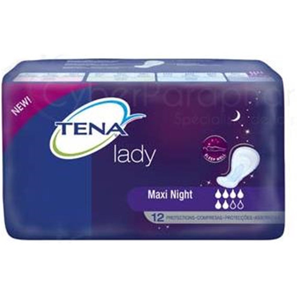 TENA MAXI NIGHT, adhesive protection anatomical urinary incontinence
